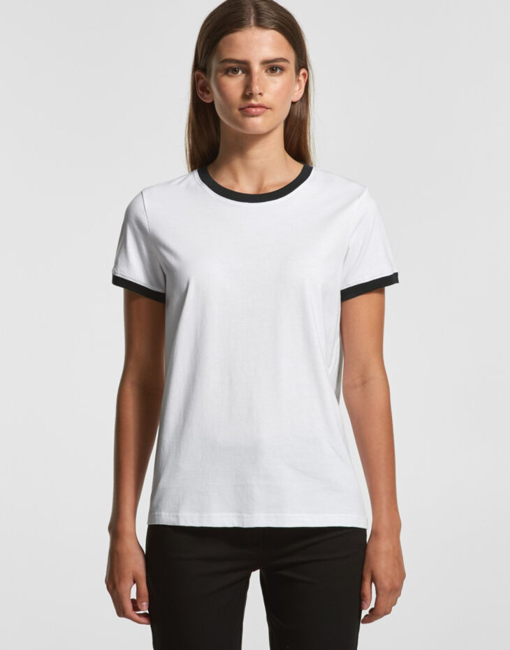 Womens AS Colour Ringer Tee 4053 Thumbnail